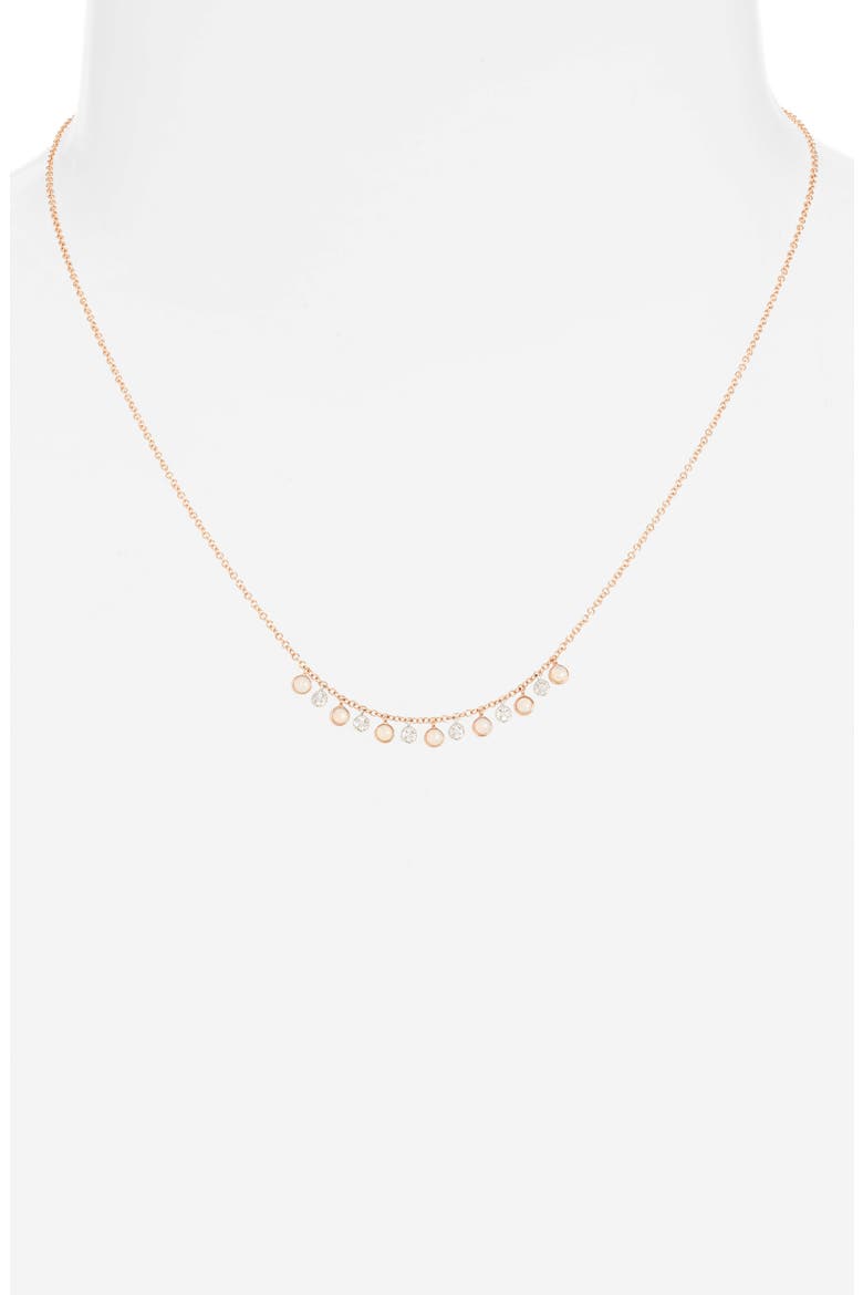 Opal & Diamond Shaker Necklace, Alternate, color, ROSE GOLD