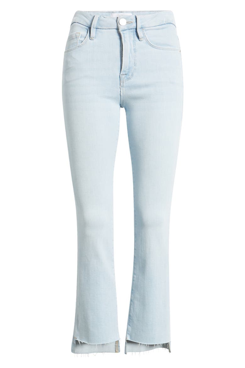 Le Crop Mini Boot Stagger Raw Hem Crop Bootcut Jeans, Alternate, color, CLARITY