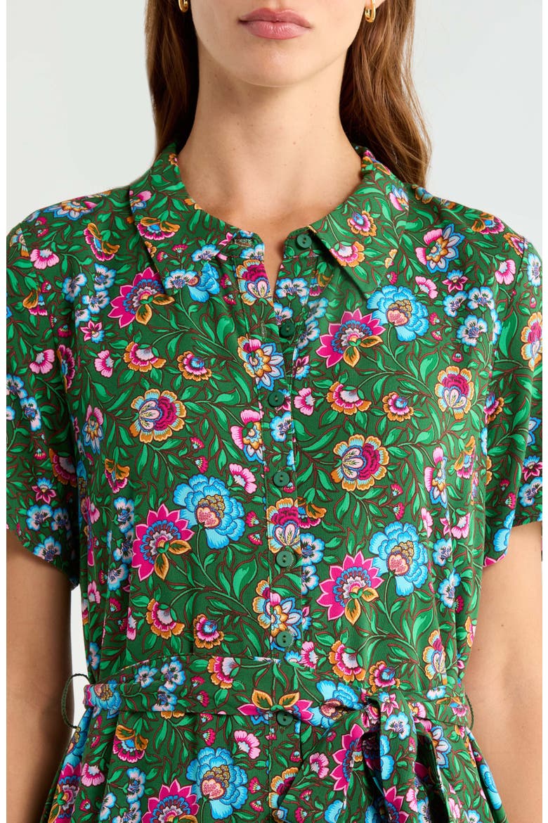 Tobie Floral Maxi Shirtdress, Alternate, color, KELLY-MULTI