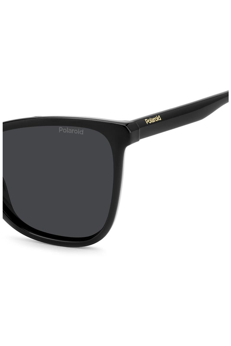 55mm Polarized Cat Eye Sunglasses, Alternate, color, BLACK/ GREY