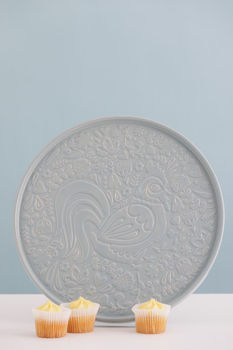 Home to Roost Round Platter, 12-Inch, Alternate, color, Blue