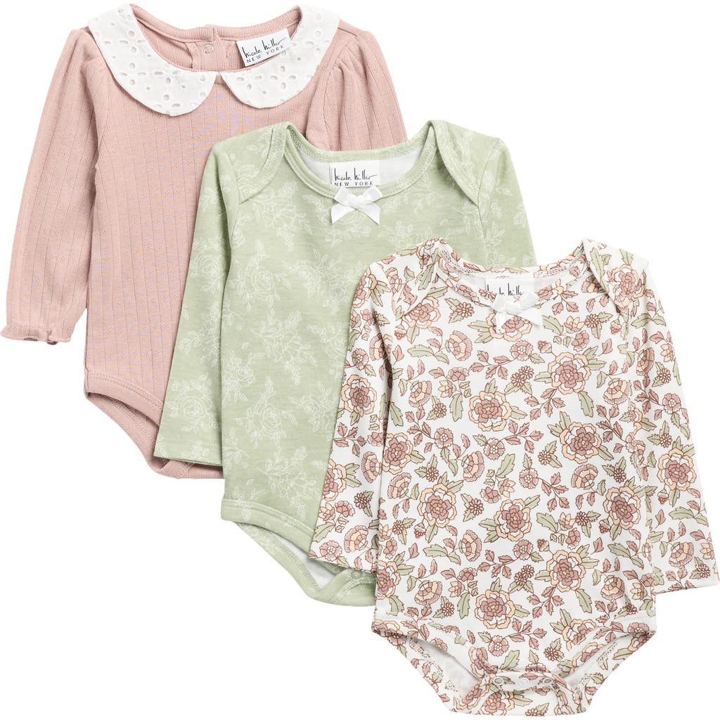 Nicole Miller Babies' Assorted 3-pack Bodysuits In Multi