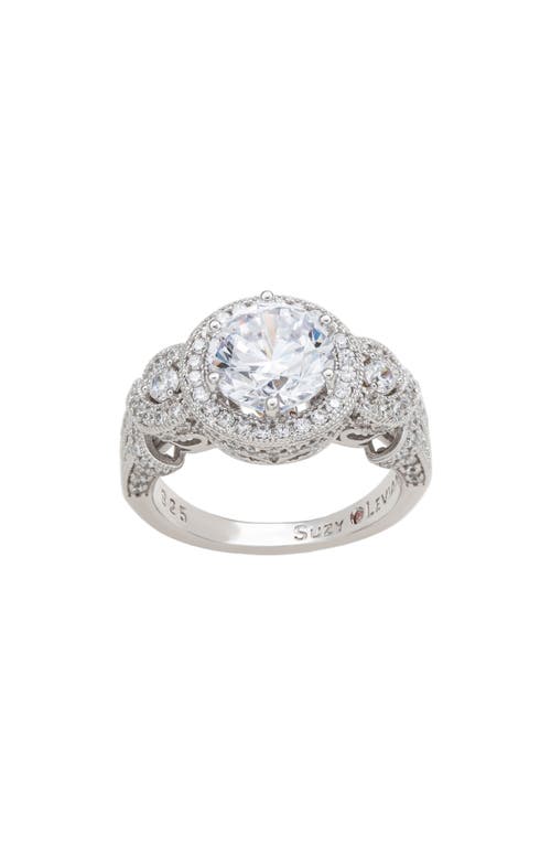 Suzy Levian Pavé Cubic Zirconia Engagement Ring