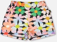 Deux par Deux Jersey Flat Elastic Waist Flowers Shorts