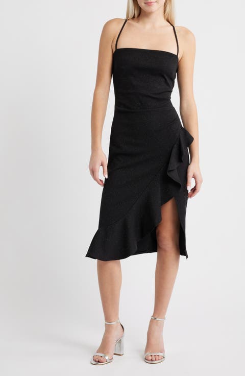 Glitter Ruffle Sleeveless Dress