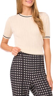 Ted Baker Lora Variegated Rib Short Sleeve Sweater