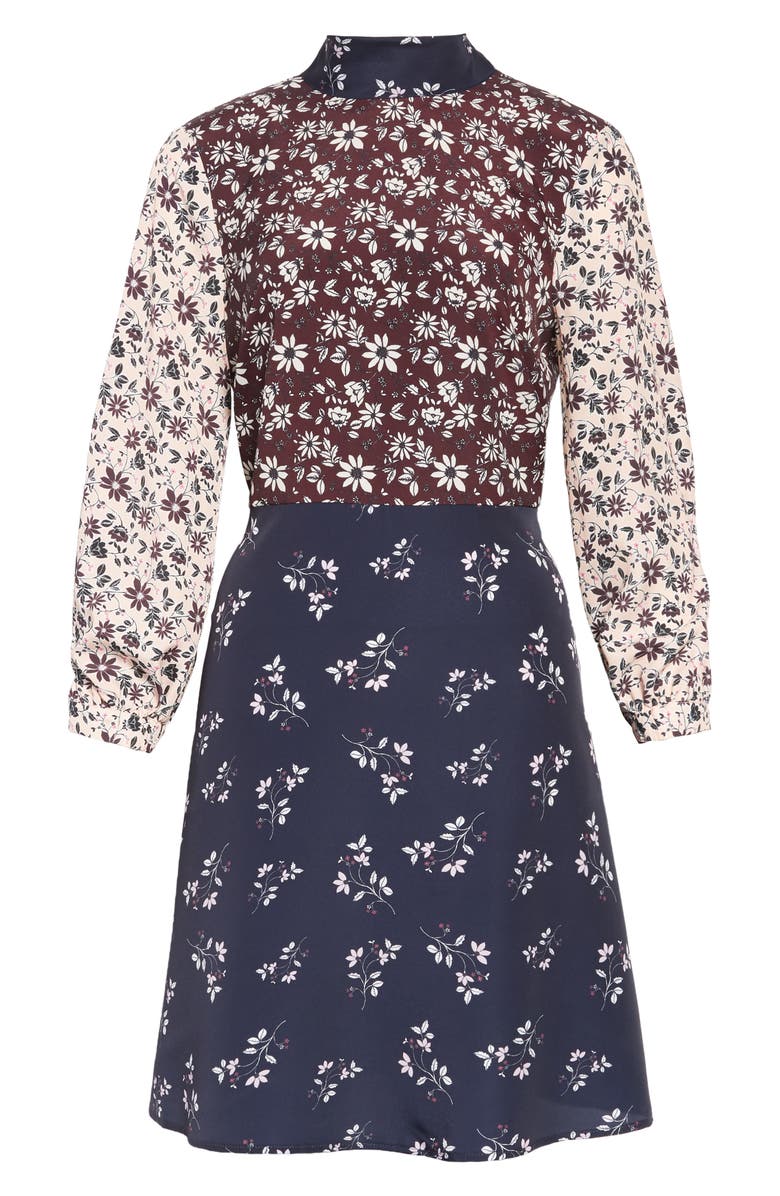 1901 Colorblock Floral Woven Dress, Alternate, color, 