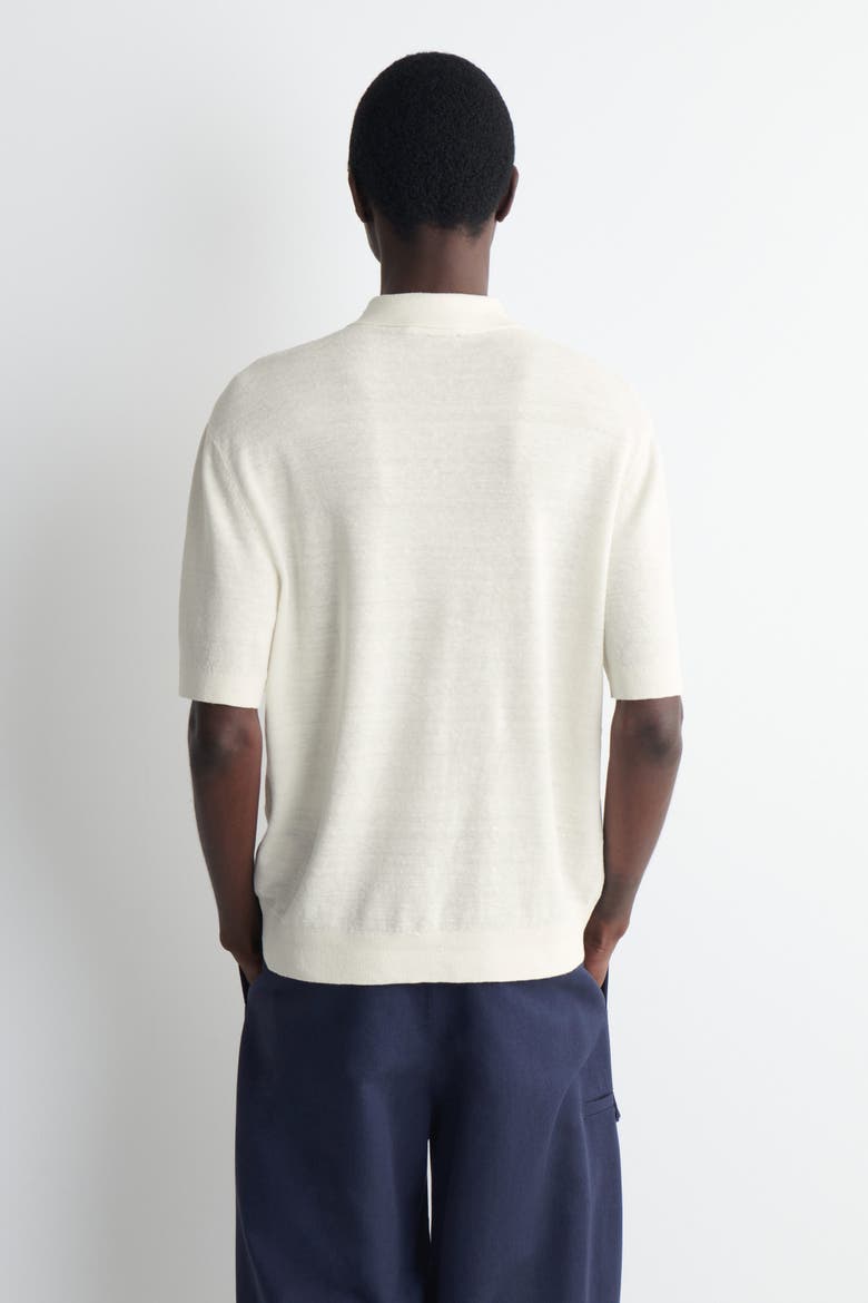 Textured Knitted Linen Shirt, Alternate, color, CREAM