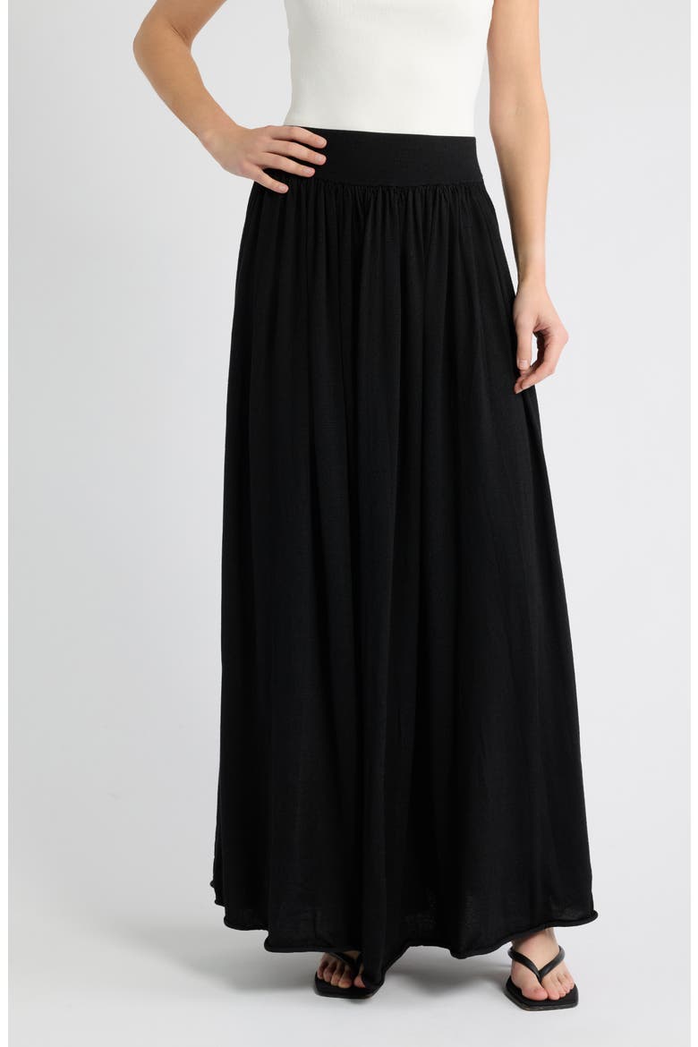 Semisheer Knit Maxi Skirt, Main, color, BLACK