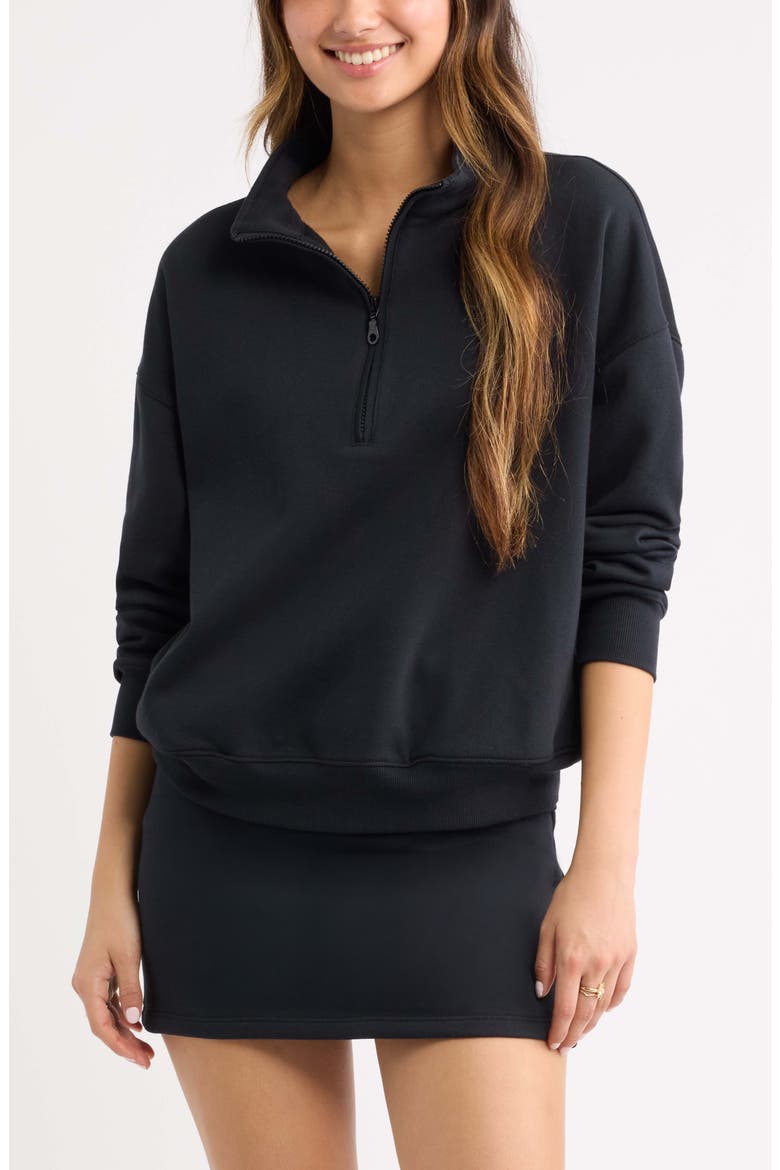 Half Zip Sweatshirt, Main, color, BLACK JET