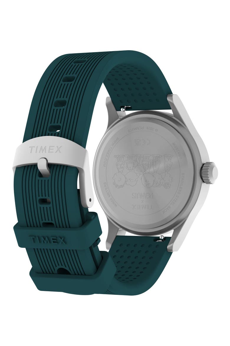 Peanuts Expedition Scout Silicone Strap Watch, Alternate, color, GREEN