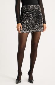 Open Edit Sequin Miniskirt
