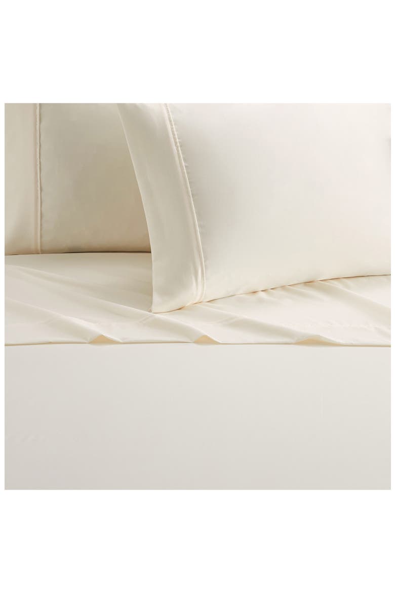 Ashton Solid Pipe Trim 4-Piece Sheet Set - King Size, Alternate, color, BEIGE