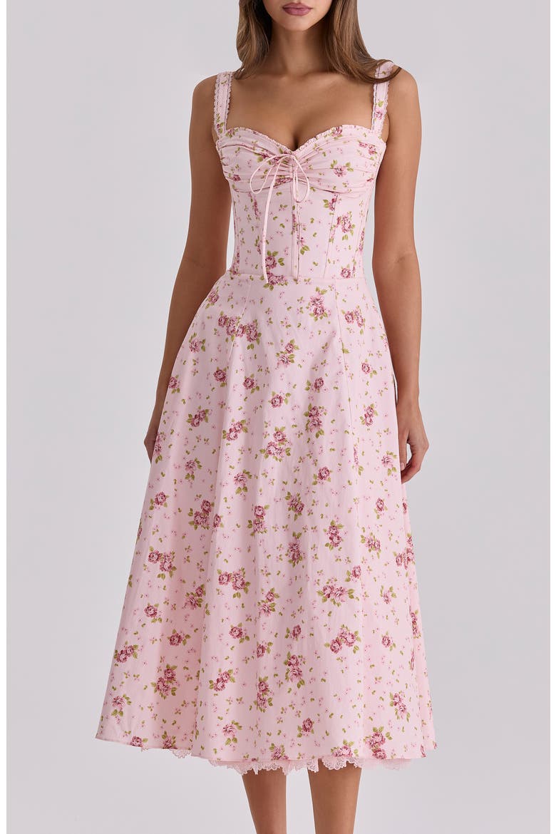 Rosalee Floral Stretch Cotton Petticoat Dress, Alternate, color, VINTAGE ROSE
