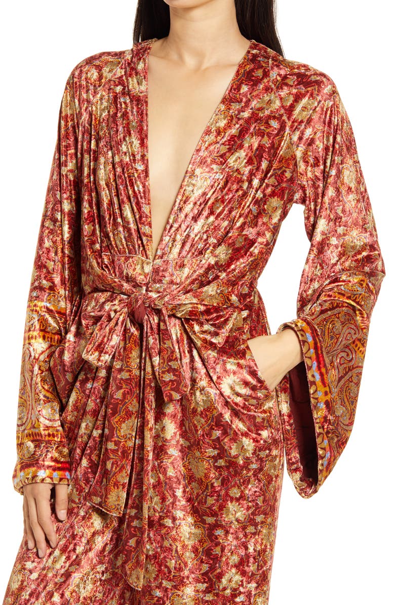 Free People Harper Printed Long Sleeve Jumpsuit, Alternate, color, 