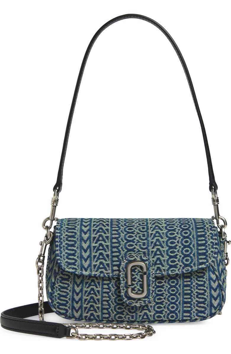 Marc Jacobs The Monogram Sun-Faded Denim Clover Shoulder Bag, Main, color,