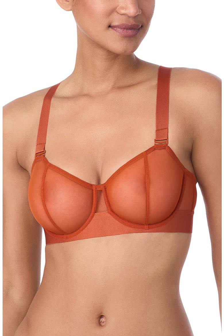 Sheers Strapless Underwire Bra, Alternate, color, COPPER