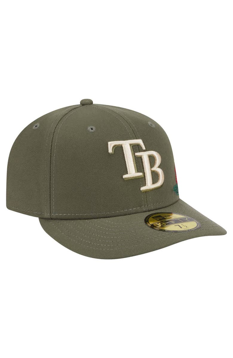 New Era Men's New Era Olive Tampa Bay Rays Tonal Florals 59FIFTY Fitted Hat, Alternate, color, Olive