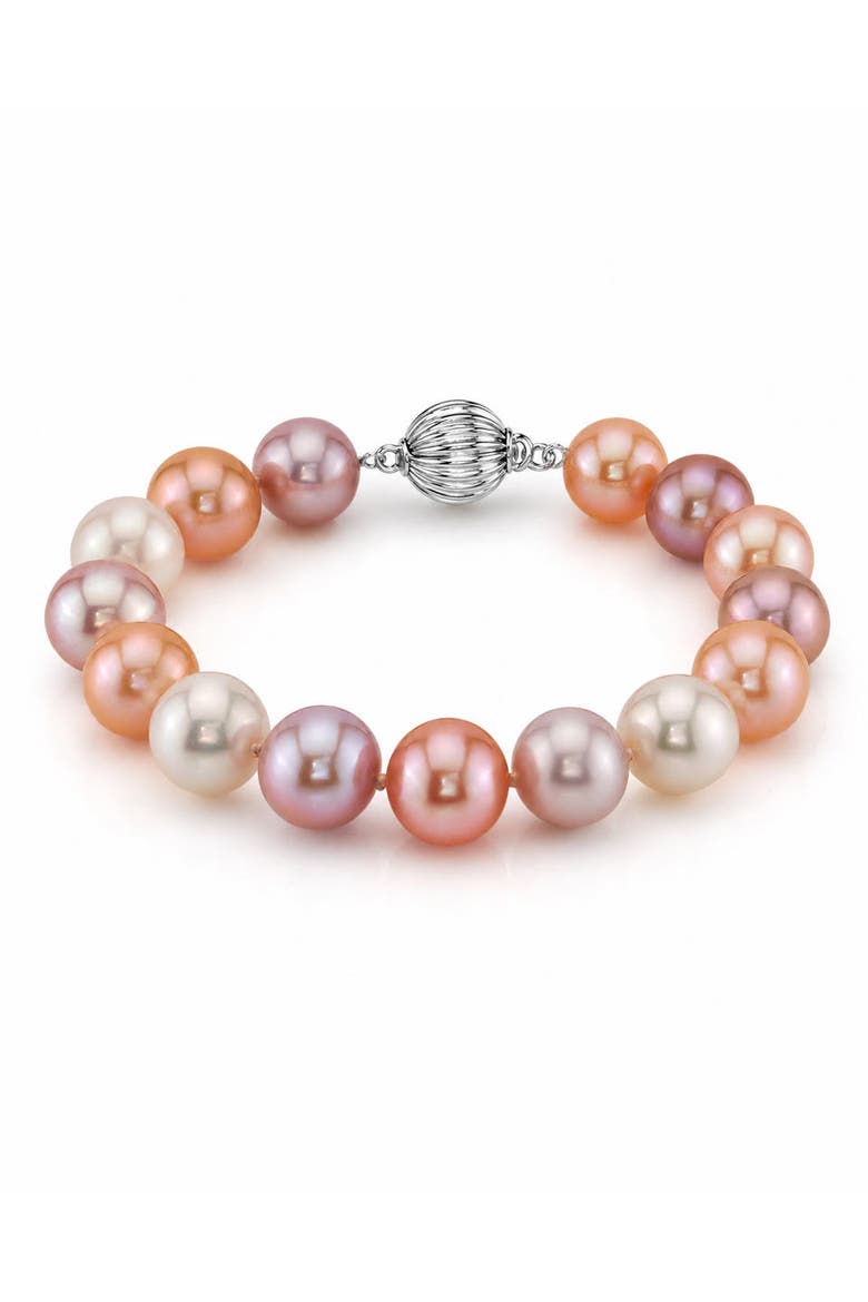 9.5-10.5mm Multicolor Freshwater Pearl Bracelet - AAA Quality, Main, color, White Gold Clasp