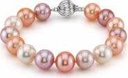 The Pearl Source 9.5-10.5mm Multicolor Freshwater Pearl Bracelet - AAA Quality