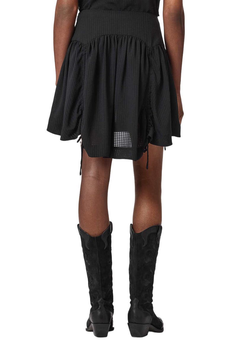 Aria Ruched Miniskirt, Alternate, color, BLACK