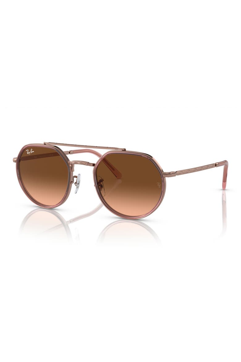53mm Gradient Irregular Sunglasses, Alternate, color, COPPER