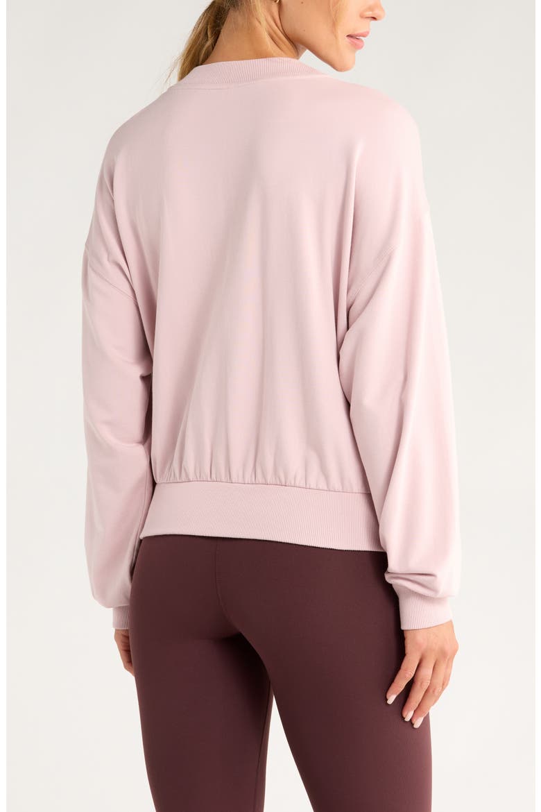Luxe Terry Pleated Pullover, Alternate, color, PURPLE LILAC