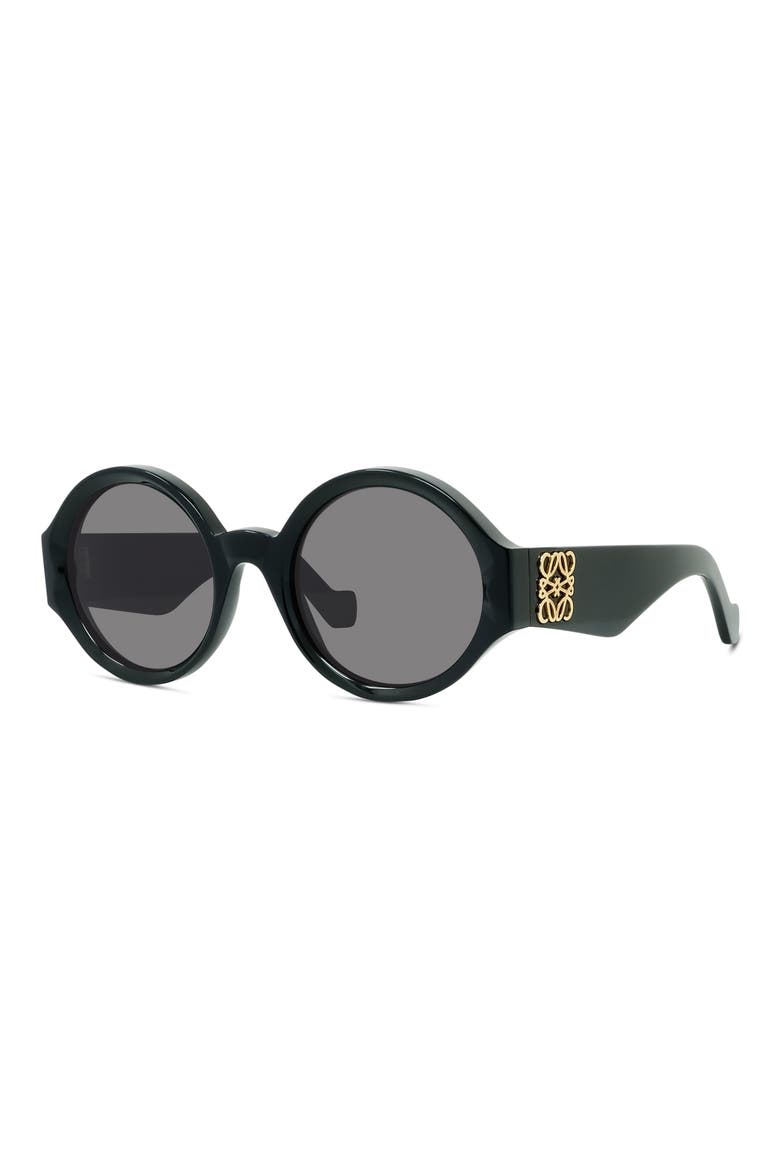 53mm Round Sunglasses, Alternate, color, BLACK/ SMOKE
