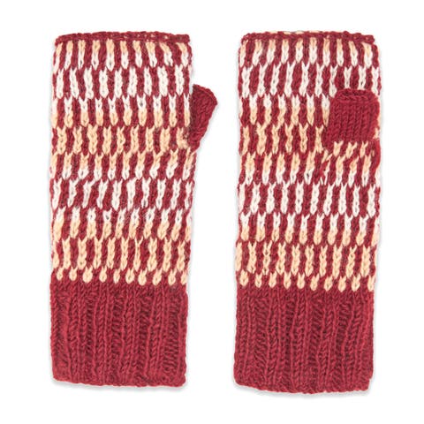 Women's Artisan Hand-Knit Adirondack Winter Wool Half Mitten