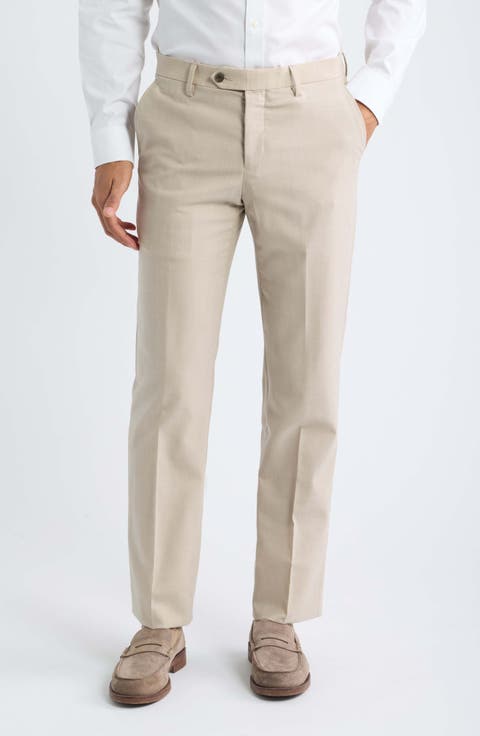 Flat Front Tropical Weight Stretch Wool Dress Pants