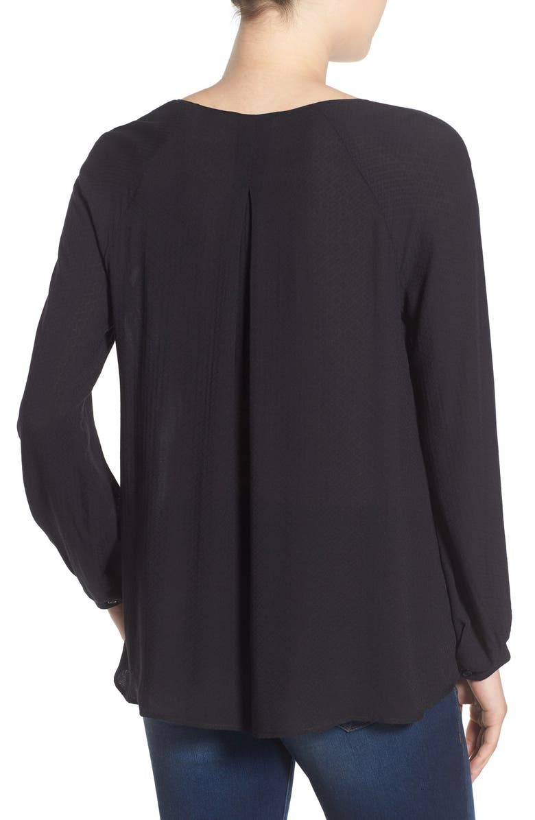All in Favor Strappy Long Sleeve Woven Blouse, Alternate, color, 