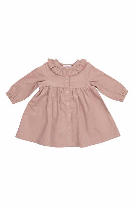 Angel Dear Ruffle Long Sleeve Corduroy Dress