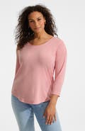 Lands' End 3/4 Sleeve Lightweight Jersey U-Neck Tunic
