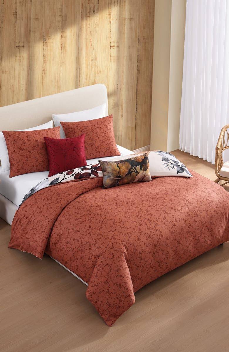 Bebejan Carnelian Floral Reversible Cotton Sateen Comforter Set, Alternate, color, 