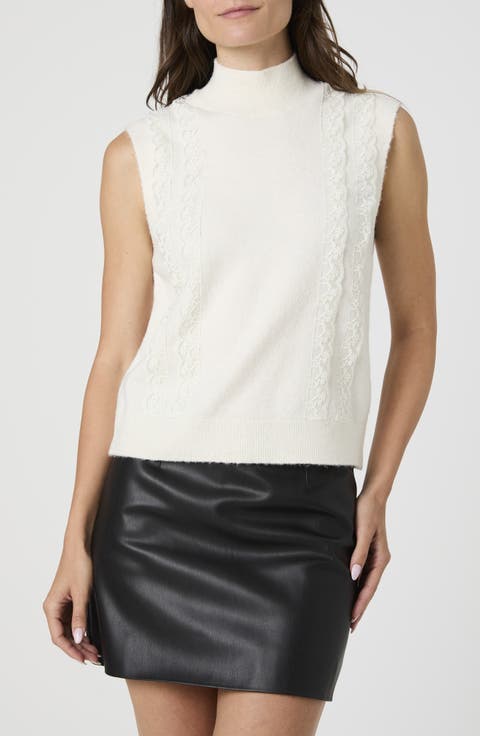 Lace Trim Sweater Vest