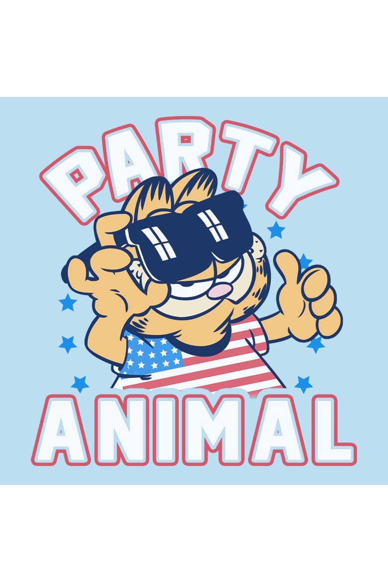 Men's Garfield Cat Party Animal  Graphic T-Shirt, Alternate, color, Light Blue