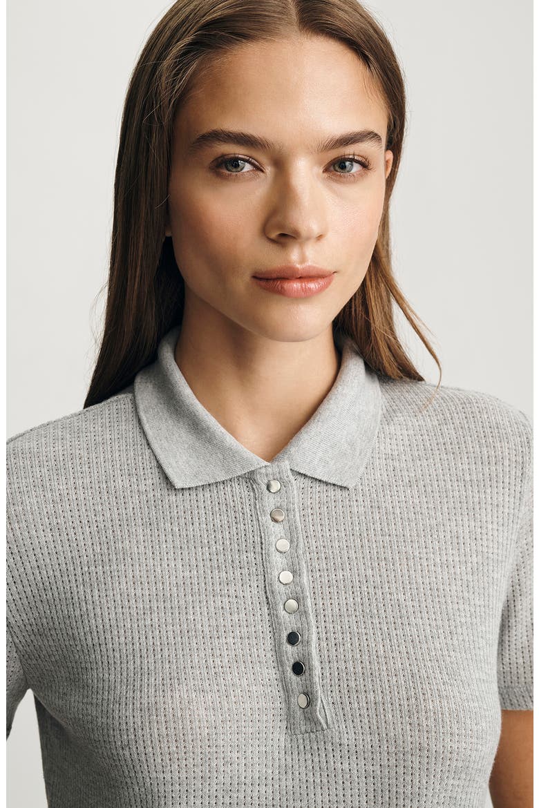 Jersey Polo Sweater, Alternate, color, MID GREY MELANGE