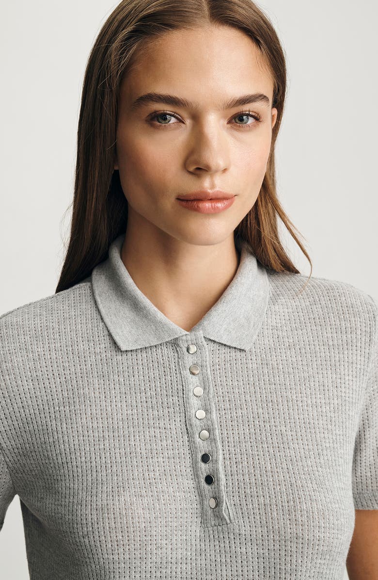 Mavi Jeans Jersey Polo Sweater, Alternate, color, Mid Grey Melange