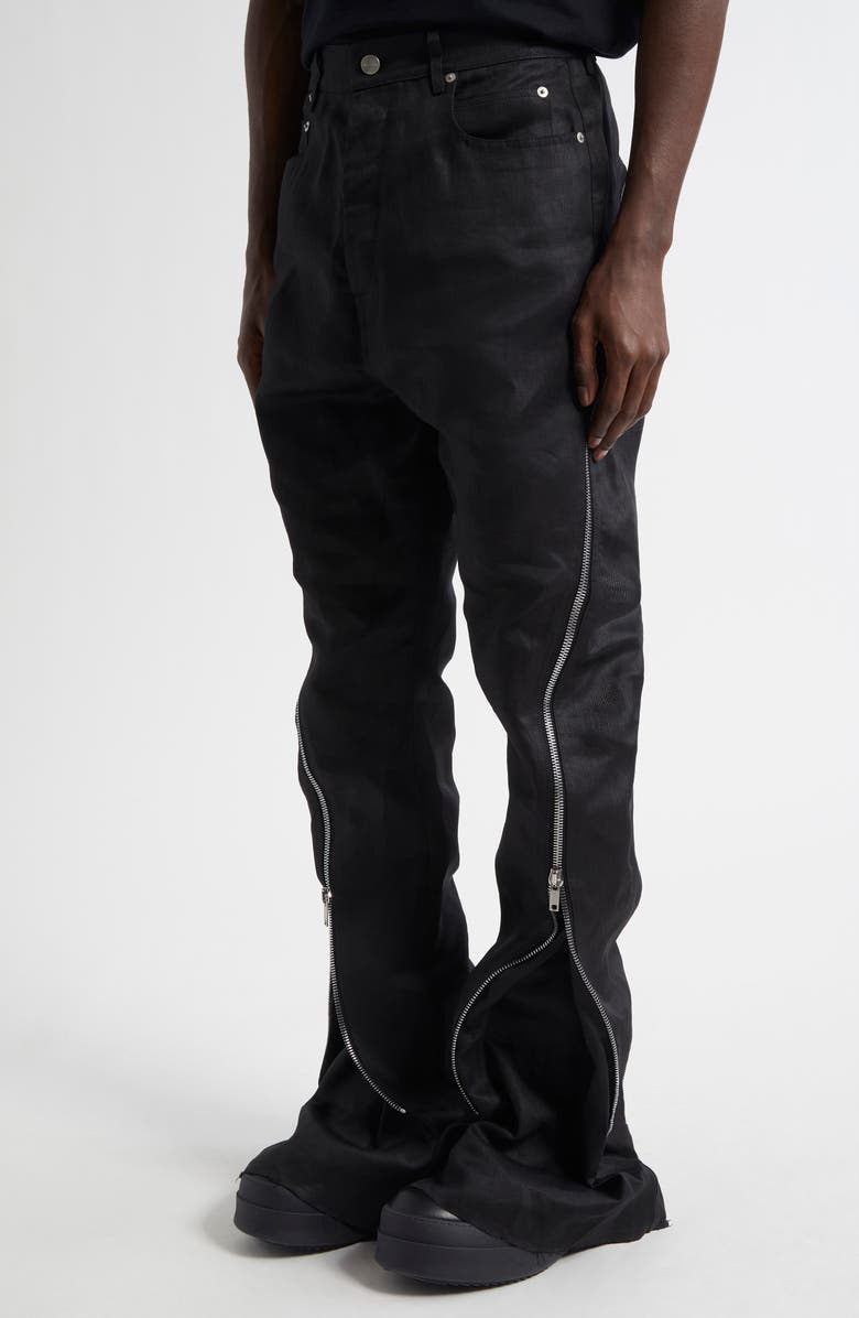Rick Owens Bolan Banana Zip Raw Hem Jeans, Alternate, color, 