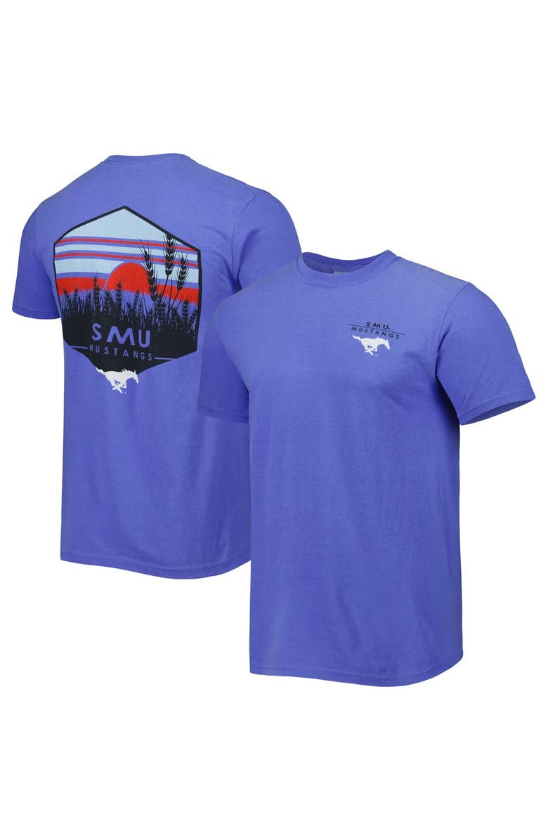 IMAGE ONE Men's Royal SMU Mustangs Landscape Shield T-Shirt, Main, color, 