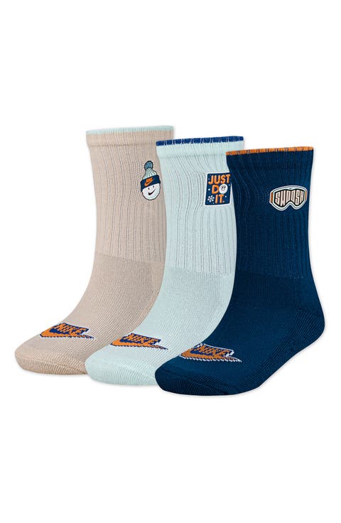 Snow Way 3-Pack Assorted Crew Socks