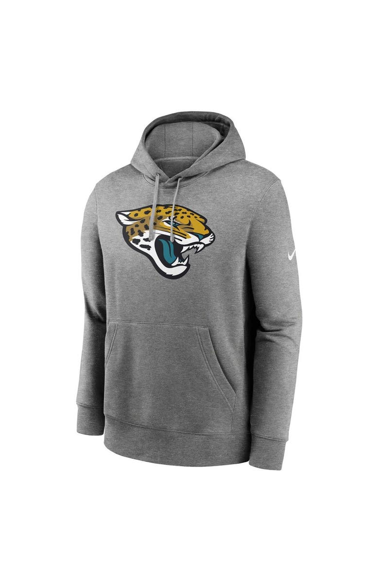 Nike Men's Nike Heathered Gray Jacksonville Jaguars Rewind Club Fleece Pullover Hoodie, Alternate, color, Heather Gray
