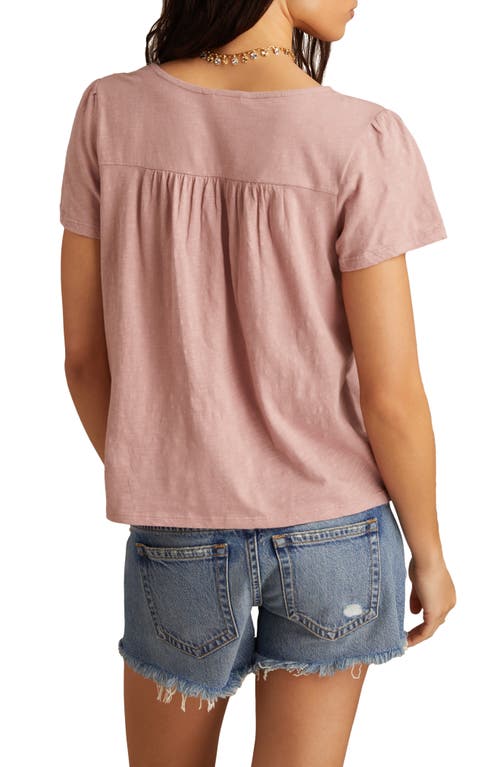 Lucky Brand Open Stitch Trim Cotton Top In Multi