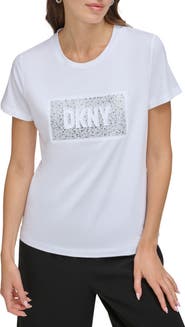 DKNY Rhinetsone Logo Graphic T-Shirt