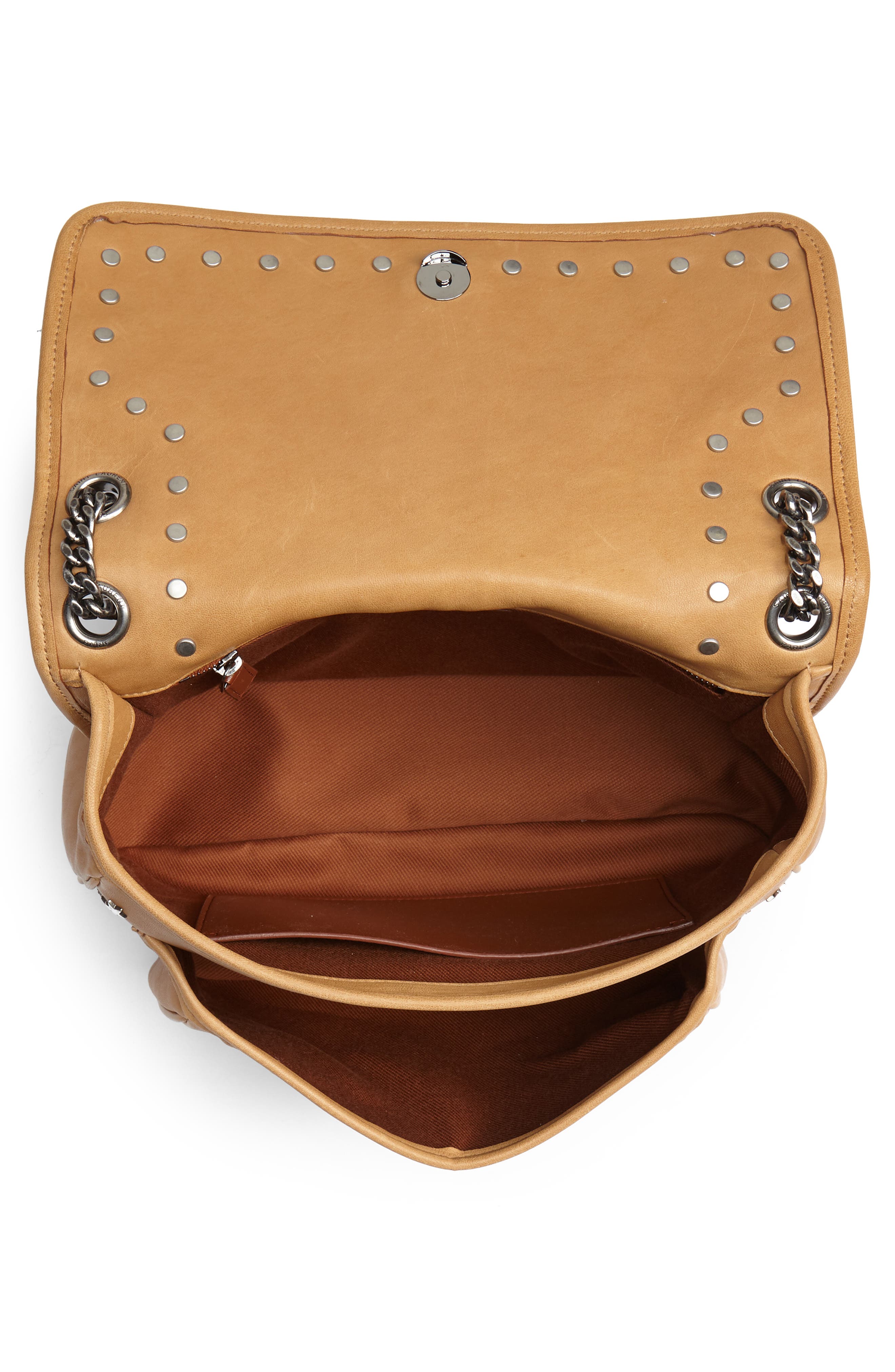 Saint Laurent Medium Niki Star Studded Leather Shoulder Bag, Alternate, color, 