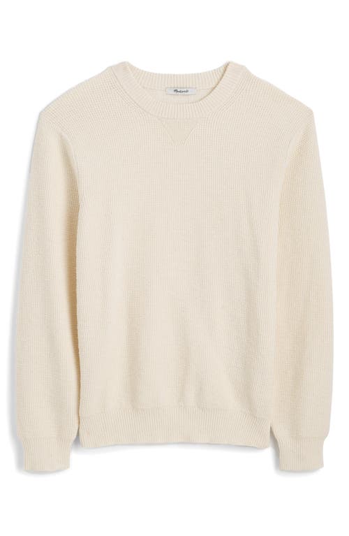 Madewell Waffle-knit Crewneck Sweater In Vintage Ivory