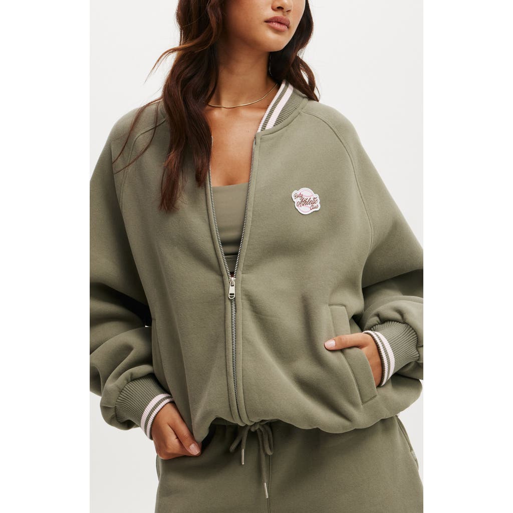 Cotton On Body Active Plush Zip Through Bomber