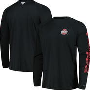 Columbia Men's Columbia Black Ohio State Buckeyes Terminal Tackle Omni-Shade Raglan Long Sleeve T-Shirt