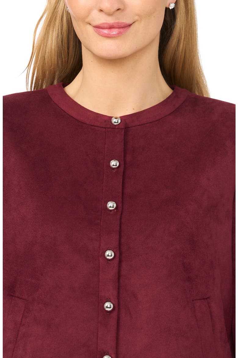 Faux Suede Jacket, Alternate, color, WINTERBERRY