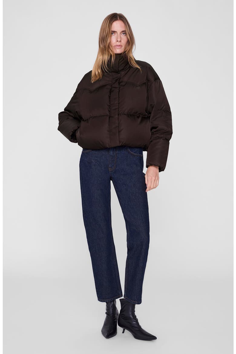 Oslo Cropped Puffer Jacket, Alternate, color, Dark Brown